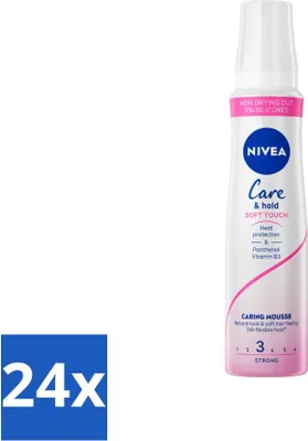 Produktbild von NIVEA - Haarschaum - Pflege & Festigkeit Weiche Haarwurzeln - 24 Stunden Schutz - 250 ml - Vorteilspack - 24 Stücke
