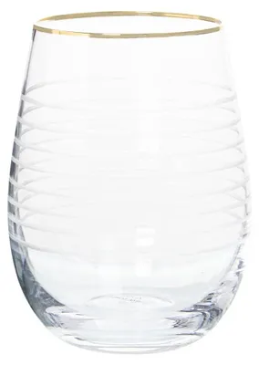 6 Kristallgläser 400 ml mit Goldrand 8,5 x 11,5 cm