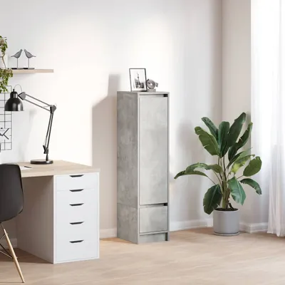 Produktbild von vidaXL Highboard Betongrau 29,5x34x119,5 cm Holzwerkstoff