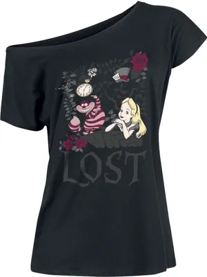 Produktbild von Alice im Wunderland T-Shirt Damen Lost in Wonderland schwarz L