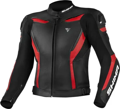Produktbild von SHIMA Chase Motorrad Lederjacke, schwarz/rot, 50