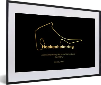 Produktbild von MuchoWow® Gerahmtes Poster Deutschland - Formel 1 - Rennstrecke 60x40 cm - Poster mit Schwarzem Bilderrahmen Wandposter Rahmen Foto Bilder - Schlafzimmer - Plakat in Rahmen - Drucken
