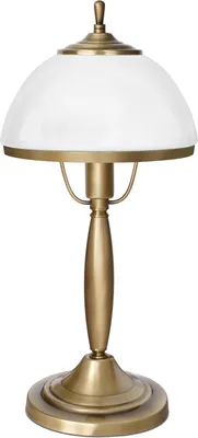 Produktbild von Messing Nachttischlampe klassisch repräsentativ Goldpatina 43cm O20cm E14 40W Schlafzimmer Wohnzimmer Büro warmes Licht handgefertigt