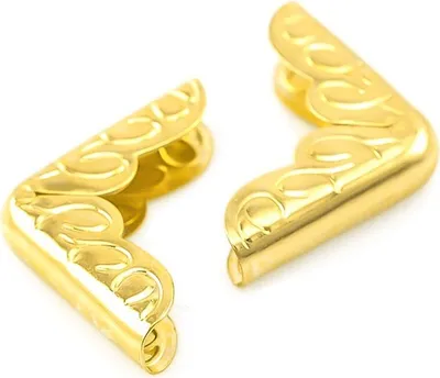4 Schutzecken Buchecken Taschenecken 22x16mm, golden