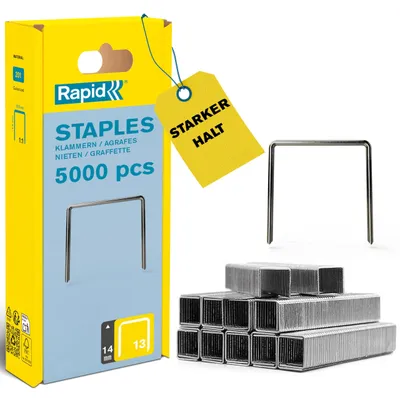 Produktbild von Rapid 40303082, Klammerpack, 1,4 cm, 5000 Heftklammern, Befestigung, Metallisch, R33, R83, ALU913