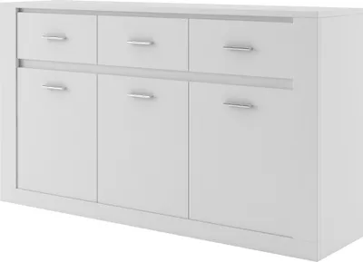 Image de MINIO go for it, commode "IDEA 9", 160 cm, trois portes, trois tiroirs, blanc mat