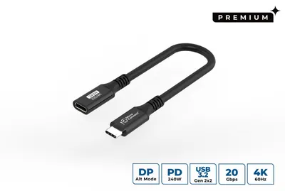 Zdjęcie produktu dla Microconnect USB3.2CC015EX, 0,15 m, USB C, USB C, USB 3.2 Gen 2x2, 20 Gbit/s, Czarny