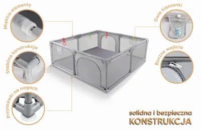 Obrázok produktu pre Detský ohrádka Orsetto 180 x 200 cm s penovou podložkou a 50 loptičkami pre deti