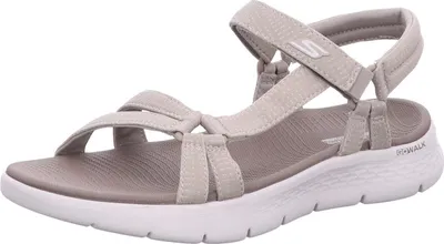 Produktbild von Skechers GO WALK FLEX SANDAL-SUBLIME Damen Sandalen, Taupe-Beige, EU 42, vegan, ULTRA GO® Max Cushioning, Textil/Synthetik, Klettverschluss