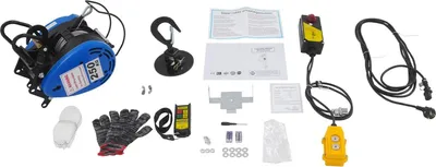 Produktbild von Elektrischer Seilzug - Elektro Seilwinde 250 kg - Legierter Stahl - Funkfernbedienung 100 m - Hub 19 m/min - EU-Stecker