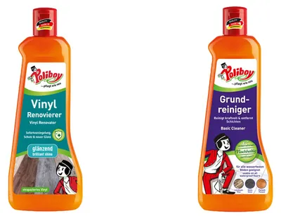 Produktbild von Poliboy Reinigungsset für Böden - Grundreiniger & Vinyl Renovierer - 1L - jeweils 500ml - Reinigung und Pflege für verschiedene Bodenarten