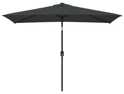 Zdjęcie produktu dla Parasol prostokątny, 300x200 cm, kolor antracytowy, ochrona przed promieniowaniem UV, wodoodporny, z mechanizmem obrotowym, stalowa konstrukcja, poliester
