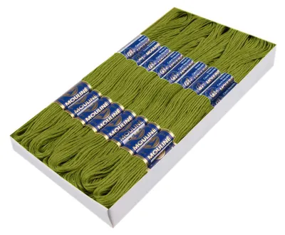 24 Docken Stickgarn / Sticktwist 100% Baumwolle artischocketarbig