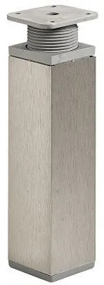 Produktbild von Hettich Möbelfuß 4,0 x 15 - 16,5 cm Edelstahl-Optik - 1 Stück