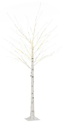 Produktbild von HOMCOM 180 cm Kunstbirke mit LED-Beleuchtung für Weihnachten Ostern Warmweiß