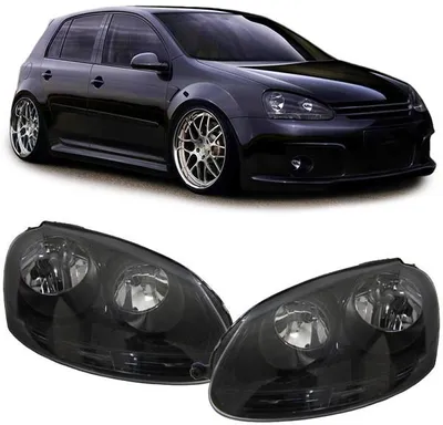 Für VW Golf 5 V + Jetta III (alle Modelle) Scheinwerfer Klarglas für GTI Schwarz in der Farbe Schwarz von Carparts-Online GmbH