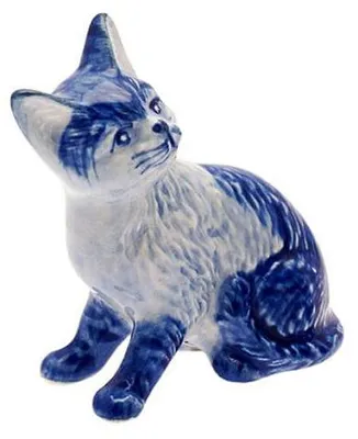 Productafbeelding van Heinen Delfts Blauw – Miniatuur kat