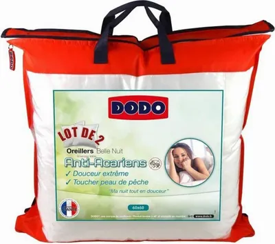 Produktbild von DODO Lot von 2 Kissen Anti-Milben Belle Nuit 60x60 cm weiß