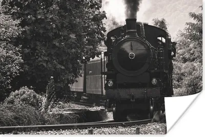 Produktbild von MuchoWow® Poster Schwarz-Weiß-Foto eines Dampfzuges in Italien 60x40 cm - Schlafzimmerdekoration