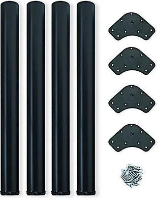 Produktbild von emuca Set aus 4 Tischbeinen, Stahl SCHWARZ Höhe 830 mm - Ø 60 mm / Stützen