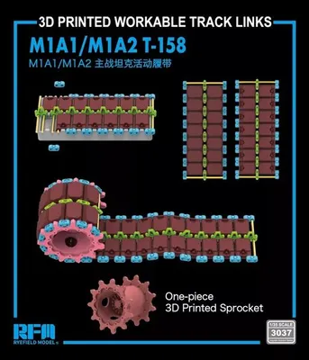 Imagen del producto de Modelo RYE FIELD RFM3037, pieza impresa en 3D. Orugas T-158 con piñón de una sola pieza