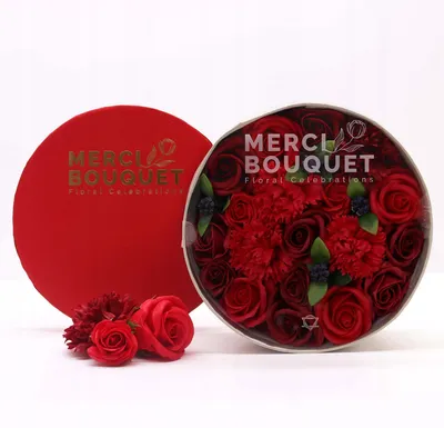 Image de Domosfera Fleurs Savon Roses Rouges Parfumées Cadeau