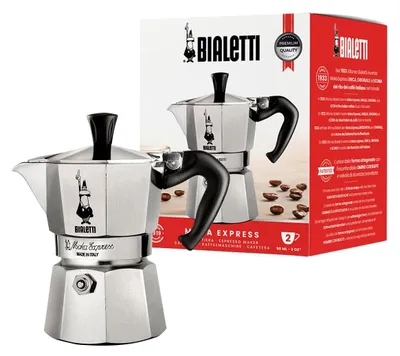 Obrázok produktu pre Kávovar Bialetti Moka Express z hliníka na sporák (2 šálky), 90 ml