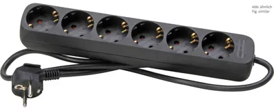 Produktbild von Kopp 120615007, Drinnen, Typ F, Schwarz, Rot, 6 AC-Ausgänge, 16 A, 250 V