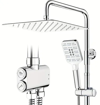 Produktbild von Duschsystem – Regendusche – Duschkopf – Duschsäule – Massagedüsen – Quadratischer Regendusche, 30x30 cm