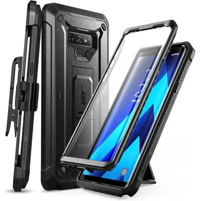 Obrázok produktu pre Puzdro na mobilný telefón, 360° ochranné puzdro pre vonkajšie použitie, robustné, s ochranou obrazovky a stojanom, čierna farba, pre Samsung Galaxy Note 9