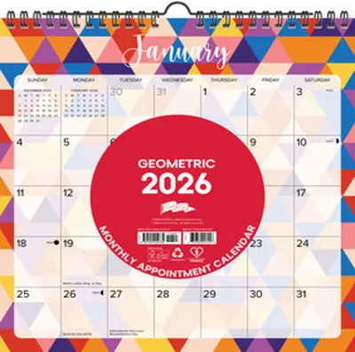 Obrázok produktu pre Geometrický nástenný kalendár 2026 12 X 12