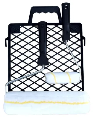 Produktbild von Heimwerker-Set 25cm Farbroller Farbabstreifgitter 10cm Kleinflächenwalze