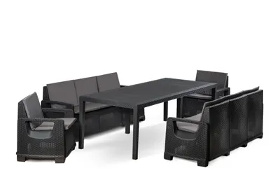 Zdjęcie produktu dla Zestaw Mebli Ogrodowych NAPOLI MIDI 8 Antracyt