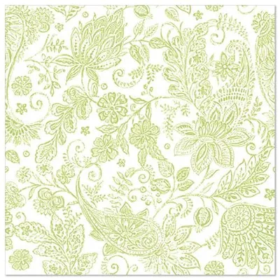 Produktbild von Servietten "ROYAL Collection" 1/4-Falz 40 cm x 40 cm limonengrün "Paisley"