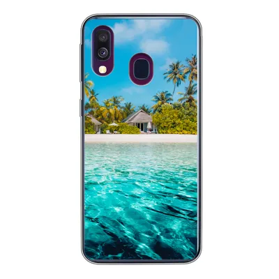 Produktbild von MuchoWow® Handyhülle Schutzhülle Hülle für Samsung Galaxy A40 Strand - Palmen - Meer Silikon Softcase Handy Hülle - Handy-Tasche