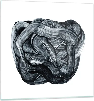 Produktbild von Bilder auf glas - Einteilig - Abstraktion schwarz verschwommen - 70x70cm - Glasbilder - Wandbilder - Bilder - Wanddekoration aus Glas - Glas Bilder - Wandbild auf Glas - GAC70x70-4874