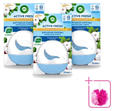 Productafbeelding van 3 x Air Wick Deco Sphere luchtverfrisser katoen, 75 ml - voordeelverpakking - 3 stuks