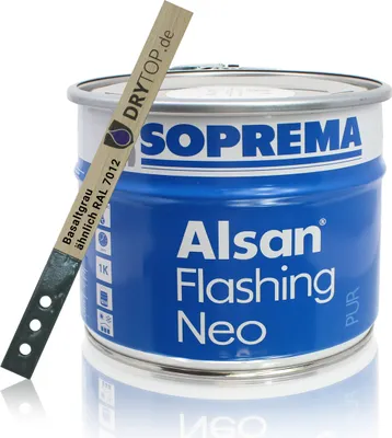 Produktbild von ALSAN Flashing NEO - 5,0 kg/Gebinde - RAL 7012 basaltgrau - lösemittelfreier, einkomponentiger Polyurethanharz Flüssigkunststoff zur Abdichtung und Herstellung von Anschlüssen inkl. Rührholz