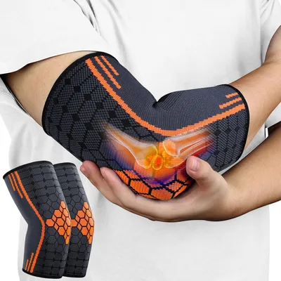 Produktbild von Elleboogstütze 2er-Pack, Kompression gegen Tennisellenbogen, Arthritis, elastisch, für Männer und Frauen