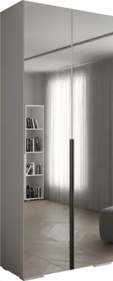 Produktbild von MEBLE KRYSPOL Inova 1 Schrank Spiegel - 236,7x100x47cm - Weiß Weiß Schwarz