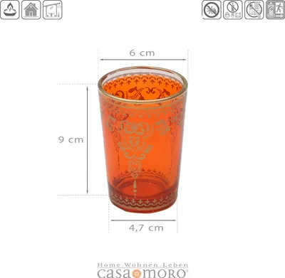 Produktbild von Glas Teelichthalter Orange Gold 6er Set