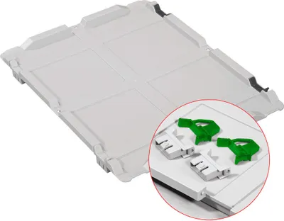 Produktbild von SparSet 10x Scharnierdeckel Set Eurobox NextGen mit 2 grünen Schiebeschnappverschlüssen | BxT 40x60cm | Eurobehälter, Transportbox, Transportbehälter, Stapelbehälter