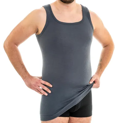 Produktbild von HERMKO 63027 Herren Tank Top Funktionsunterwäsche extralang, Größe:D 4 = EU S, Farbe:graphit