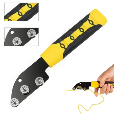 Produktbild von Draht-Richtgerät mit Griff, Kabel Glätter für Elektriker, Edelstahl, ergonomisch & rutschfest, leichtgängig, für Elektroinstallation & Baustelle
