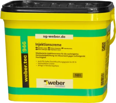 Produktbild von Weber.Tec 946 Injektionscreme Horizontalsperre Wand Keller Abdichtung 10L