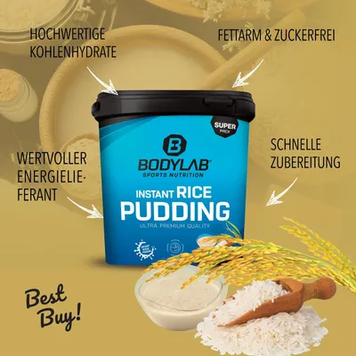 Produktbild von BODYLAB Instant Rice Pudding - 3000g - aus 100% Reismehl