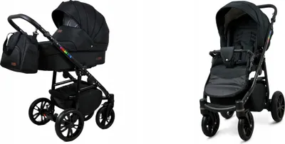 Produktbild von BabyLux® Color Lux | 2in1 Kinderwagen Set | Onyx | Kombikinderwagen | Kinderwagenset | Buggy + B