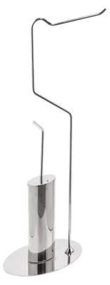 Produktbild von Toilettenpapierständer mit Bürstenhalter Form Reiher Edelstahl poliert