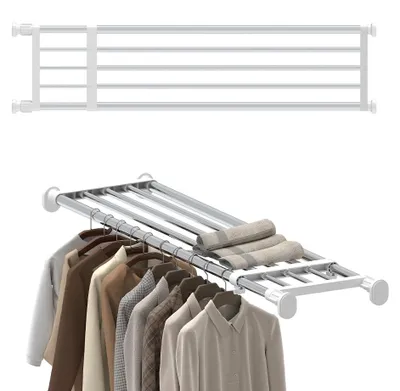 Verstellbares Spannregal für Kleiderschrank, 119-190,5 cm, Edelstahl/ABS