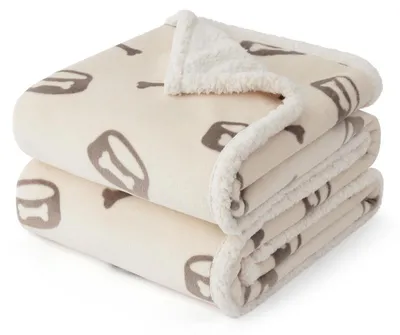 Produktbild von Hundedecke wasserdicht 203x152cm waschbar Sofaschutz Sherpa Fleece Creme